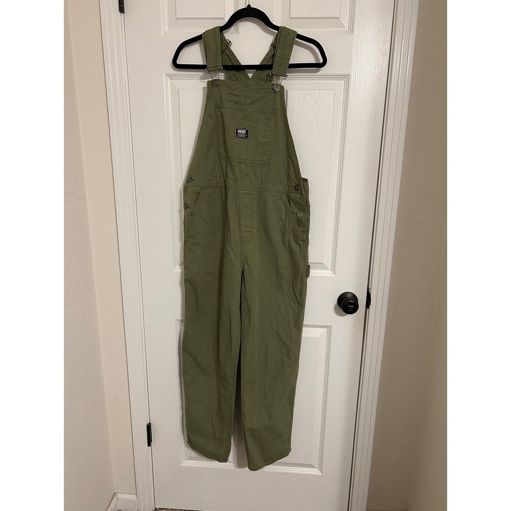 Vans Ground Work Carpenter Overalls Army Green Canvas Womens Medium